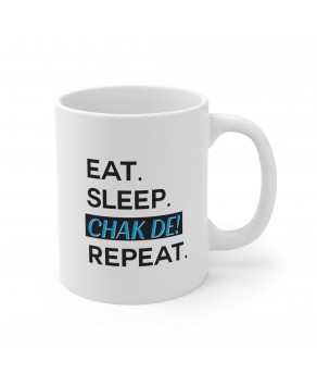 Eat Sleep Chak De! Repeat Hindi Funny Novelty Humor Coffee Mug Movie Ceramic Tea Cup
